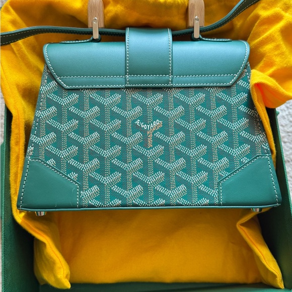Goyard Teal and Brown Satchel - Picture 7 of 11